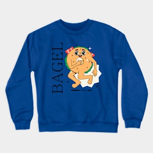 Hand Drawn Bagel Fun Crewneck Sweatshirt